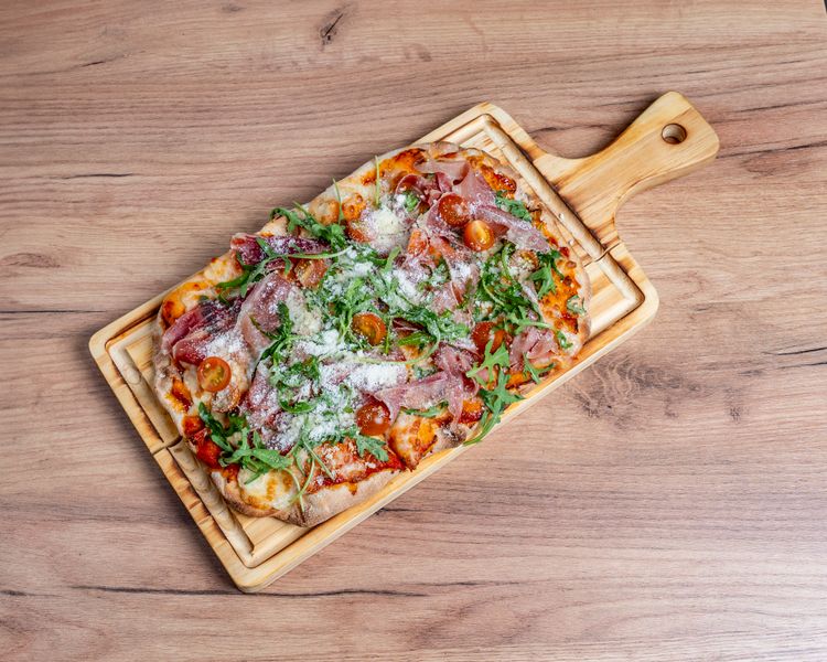 Golden calzone special stuffed with punch pizza signature fillings